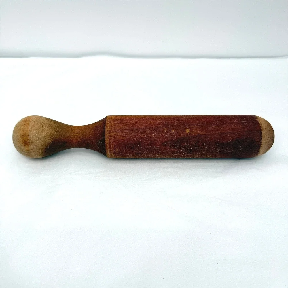 Vintage Primitive Wood Wooden Masher‎ Pestle Grinder Kitchen Tool 10.5